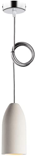 Buchenbusch urban design Deckenlampe hängend light edition 7,5 x 16 cm, Pendelleuchte 1 flammig mit Textilkabel Grau