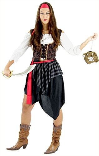 Piraten Kostüm für Damen Fasching Piratin Rock Piratenbraut Frauen Karneval Fasching Größe XL