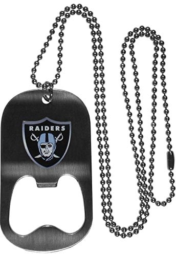 Siskiyou NFL Oakland Raiders Unisex Bottle Opener Tag Necklace, 20