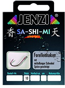 JENZI Forellenhaken SA-SHI-MI Gebunden Gr.4 0,30mm 80cm