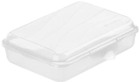 Rotho Fun flache Vesperdose 0,45l mit Klickverschluss, Kunststoff (PP) BPA-frei, transparent, 0,45l (16,0 x 11,0 x 4,0 cm)
