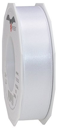 Präsent C.E. Pattberg Satin Weiss, 25 m Satinband zum Einpacken von Geschenken, 25 mm Breite, Geschenkband zum Dekorieren & Basteln, Dekoband, Anlass