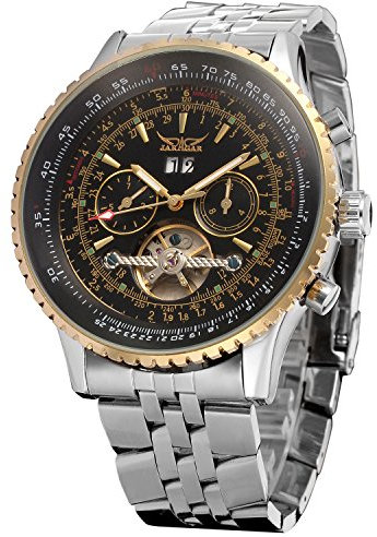 FORSINING Men's Automatic Tourbillon Complete Calendar Wrist Watch JAG034M4T2