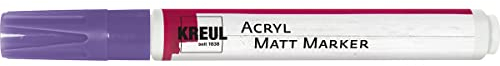 KREUL 46236 - Acryl Matt Marker Medium, mit Rundspitze ca. 2 - 4 mm, lila, matte, permanente Acrylfarbe auf Wasserbasis, für filigrane Akzente