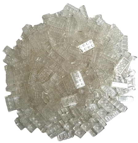 Q-Bricks Box 300Stck. Unicolor Bausteine in 5 Standardformaten: 2X4, 1X4, 2X2, 1X2 e 1X1 Noppen, Transparent 920