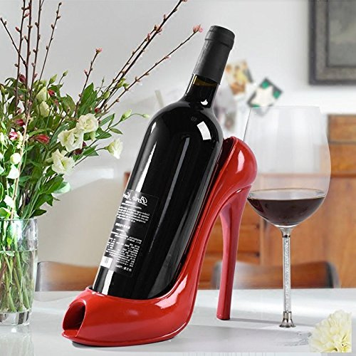 Infinitely Great Home Decor Center High Heel Shoe Wine Bottle Holder Hanger Red Wine Rack Support Bracket Bar Accessories Table Decoration Modern Style