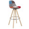 WOLTU 1 X Breakfast Kitchen Counter Bar Chair Linen Fabric Bar Stool Wood Legs Barstools Multicolor