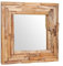 vidaXL Teak Dekorativer Spiegel Handgefertigt mit 2 Aufhängehaken Holzspiegel Wandspiegel Flurspiegel Dekospiegel Hängespiegel 60x60cm