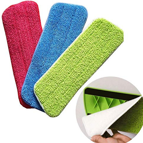 GEZICHTA Spray Mop Microfibre Pads, Washable Reusable Reveal Mops Pads 1000x Machine 42cm*14cm Wipes for Cleaning Dry or Wet Floors. Easy Wash and Reuseable(green)