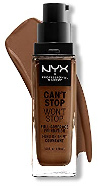 NYX Professional Makeup Can't Stop Won't Stop Full Coverage Foundation, Langanhaltend, Wasserfest, Vegane Formel, Mattierter Teint, Farbton: Mocha
