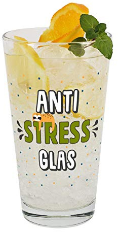 Herz & Heim® Faultier Trink-Glas - Anti Stress Wasserglas