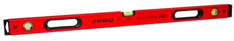 PRO900 Heavy Duty Wasserwaage 100cm mit Ergonomischen Profil - ERS+ (Easy Reading System) Präzise Wasserwaage mit Anti Shock Absorber Endkappen - Farbe Rot