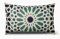 FAB HAB Indoor/Outdoor Kissen - Lendenkissen - recyceltes Polyester – fleckenresistent, maschinenwaschbar - mit Füllung - Fliesen - Terrasse, Wohnzimmer, Balkon – Mosaic Multi Blau (35 x 60)