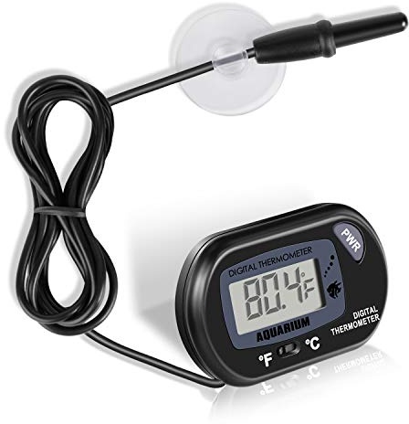 NEPTONION Aquarium Thermometer LCD Digital Aquarium Thermometer with Suction Cup Fish Tank Water Terrarium Temperature for Fish and Reptiles Like Lizard and Turtle