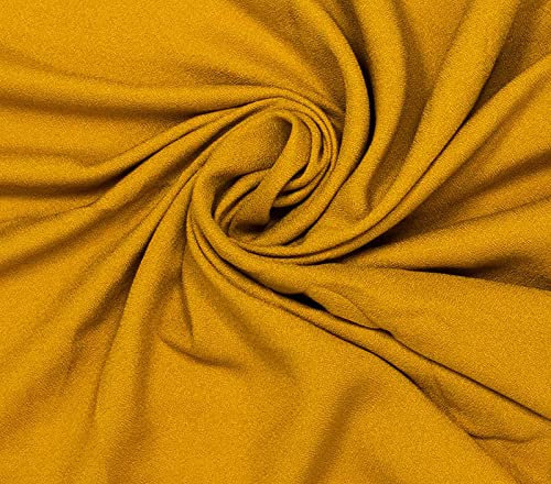 Fibre Mood Viskose Crêpe Stoff als Meterware, unifarben als Meterware zum Nähen, Gelb