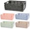 Cepewa Klappboxen 5er Set │ Kunststoff 23x14x35cm schwarz grau blau rosa grün │ Boxen Kiste Trageboxen Klappkiste (1 x 5er Set Klappboxen L)