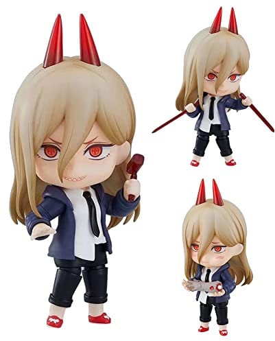 Chainsaw Man Q Version Action Figure 10CM Power Interchangeable Face Movable Figure Anime Collections Model Gift