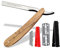 Rasiermesser mit Wechselklingen aus Solingen Bartmesser Made in Germany Rasier-Set für Herren mit Kleiner/Großer Rasierklinge Profi Bartpflege Rasur Messer für eine perfekte Nassrasur (Olivenholz)