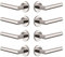 Designer Levers - Eros Lever on Rose Door Handle - Stainless Steel Bar Door Handle - Polished Finish - 4 Pairs - Fixings Included - Interior Use