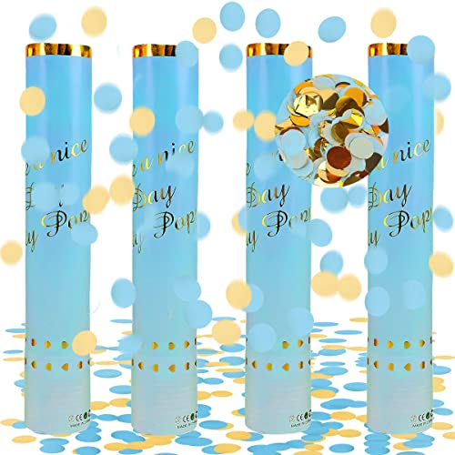 Konfetti Popper Hochzeit*4pcs, XiXiRan Konfettikanone Rosa, Konfettikanone Gender Reveal, Party Popper Konfetti, Blau Konfetti Geburtstag, Confetti Cannons, Konfettikanone Boy or Girl