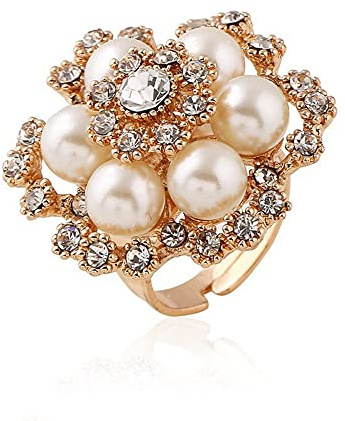 Boho-Ring mit übertriebenem Zirkonia, für Damen und Mädchen, verstellbar, Bohemian-Stil, antiker Mosaik-Kristall, erweiterbar, groß, offen, bequeme Passform, Retro-Stil, indischer Bollywood-Stil