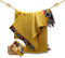 Coffret serviette de bain original et stylé en éponge de bambou premium ultra douce et absorbante confectionné en France avec des matières durables (Bogolan)