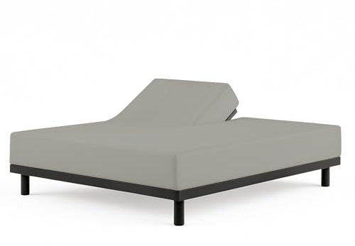 1 PC Top Split King Fitted Sheet for Adjustable beds, 34 Split, Light Grey