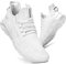 CAIQDM Mens Trainers Running Shoes Leisure Sneakers Mesh Walking Gym Tennis Shoes Lightweight Breathable Sports Outdoor Fitness Jogging White 10.5 UK
