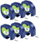 UNOKA 6X Kompatibel für Dymo White Paper 12mm x 4m Etikettenband 91220 S0721510 für Dymo Letratag LT-100H Plus XR LT-100T 200B, Schwarz auf Weiß Etikettierpapier