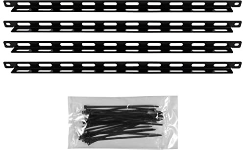 ECHOGEAR Rack Cable Management Tie Bar - Includes 1U Tie Bar, 24 Zip Ties, 8 Cage Nuts, & 8 Screws - Works with 19 Open Frame Racks & Enclosures