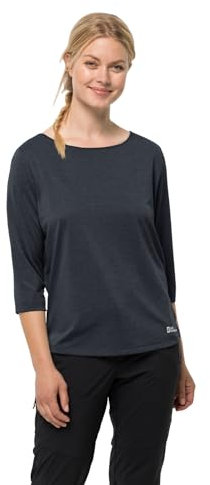 Jack Wolfskin Damen Jwp 3/4 W T Shirt Shortsleeve, Night Blue, L EU