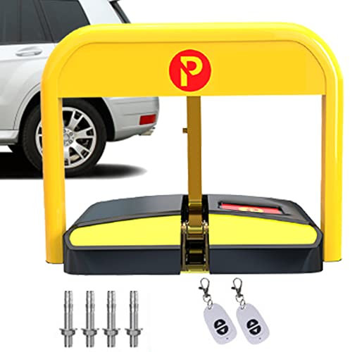 BEESOM Elektrisch Parksperre, Intelligentes Parkschloss, Parkplatzsperre Mit 2 Fernbedienung, Ip68 wasserdichte, Parkschranke Für Private Parkplatz Garage
