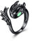 POPLYKE Drachen Ringe ür Frauen Sterling Silber Schwarz Drachen Ringe Schmuck Dragon Geschenke 7 (7)