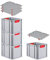 PROREGAL SuperSparSet 4x Eurobox NextGen Color mit Auflagedeckel & Schiebeschnappverschlüsse, HxBxT 32x30x40cm, 30L, Griffe rot geschlossen, Glatter Boden, Eurobehälter Transportbox Transportbehälter