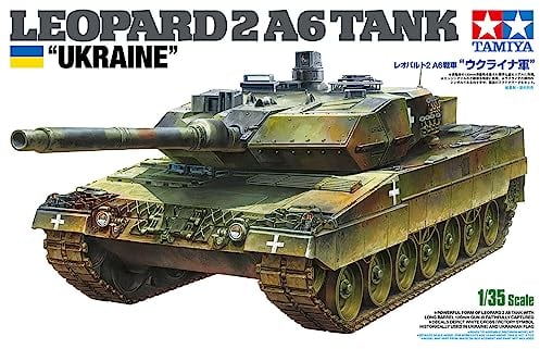 Tamiya 25207 1:35 BW KPz Leopard 2 A6 (3) Ukr. - Modellbausatz,Plastikbausatz, Bausatz zum Zusammenbauen, Panzer Bausatz, Olivgrün