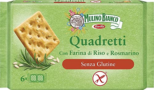 Italian Gourmet Crackers Riso e Rosmarino senza Glutine 10 x 200g | Knuspriges Salzgebäck, ricetta leggera e saporita, ideale per snack, Gesamtnettogewicht 2 kg + Kostenlos Polpa 400g