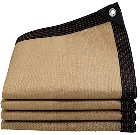 Beige Schattennetz,Sonnenschutz-Isolierung Sonnenschutzsegel,Schattiernetz-Tuch im Freien,Schattierungsnetz für Privatautos,Sichtschutz,für Pergola,Terrasse,Garten,Gewächshaus (8x8m/26.2x26.2ft)