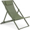 KLULK Sedia A Sdraio Pieghevole In Alluminio Verniciato Verde, Telo In texilene, Schienale Reclinabile 3 Posizioni, 60 x 101 x 35 Cm Per Giardino E Piscina