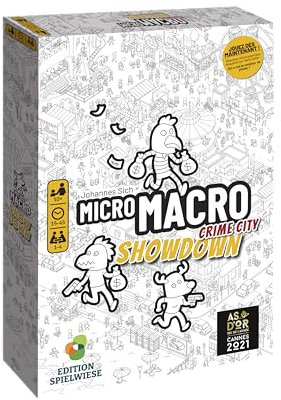 MICRO MACRO : SHOWDOWN - Jeu de société - Jeu d'enquêtes - Pour toute la famille - 10 ans et plus - 1 à 4 joueurs - Version française - observation et déduction - As d'or 2021 (jeu de l’année)