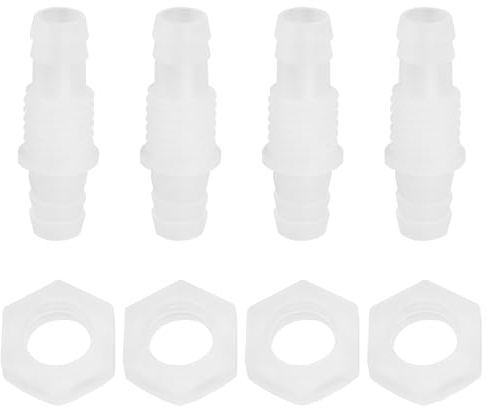 VGOL 4 Stück 10mm Kunststoff Pagoden Verbinder Kunststoff Gerader Durchgangsverbinder Schlauch Barb Fitting Kunststoff Gerader Inline-Verbinder Kunststoff Schlauchverbinder Aquarium Zubehör