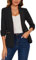 MINTLIMIT Open Front Blazers for Women Half Lined Suit Classic Jacket 3/4 Sleeve (Black XXL)