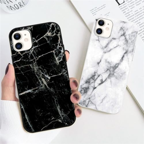 Xylota 2 Stück Handyhülle für iPhone 11 6,1 Hülle, Weich Silikon Dünn TPU Bumper Case mit Aesthetic Muster Marmor, Handytasche Stoßfeste Kratzfest Elegantes Schutzhülle Cover, Schwarz + Weiß