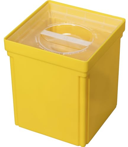 kaiserkraft | Einsatzbox Gr 3 mit Deckel | Außen-LxBxH 108 x 108 x 130 mm | VE 20 Stk | gelb