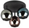 Reality Leuchten Deckenleuchte Sheldon R61303017, Metall Schwarz matt, Glas Blau/Grün/Kupferfarbig, exkl. 3x E14