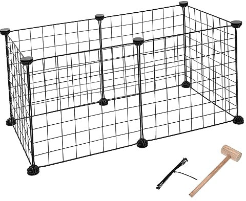 FONDOTIN 6piezas Jaula De Hierro para Perros y Conejos Robusto Pestillo Fácil De