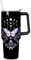 01coin 40 oz Gothic Tumbler with Handle and Straw Travel Mug Water Bottle, Stainless Steel Insulated Coffee Cup with Lid and Straw, Birthday Gifts