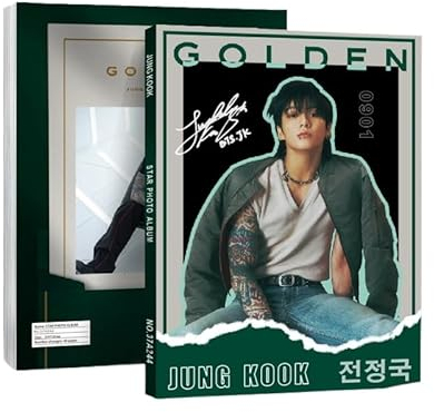 KPOP BTS JUNGKOOK 37A244-JK Fotoalbum mit Peripheriegeräten, goldfarben