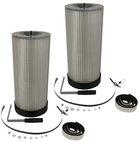 vhbw 2x Feinstaubfilter kompatibel mit Holzmann ABS850 Absauganlage - Feinstaub-Filterpatrone mit Reinigungsbürste