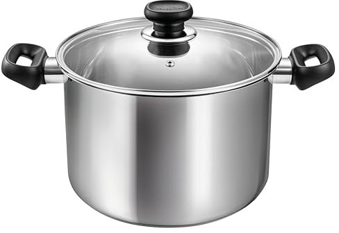 Tescoma 730824 Brava - Olla con tapa, 24 cm de diámetro, 7,0 l, acero inoxidable