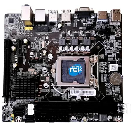Simpletek - Micro-ATX Motherboard LGA1155 with CPU Support 2nd and 3rd Gen, M.2 Slots, VGA, DVI, HDMI and 2x DDR3 up to 16GB